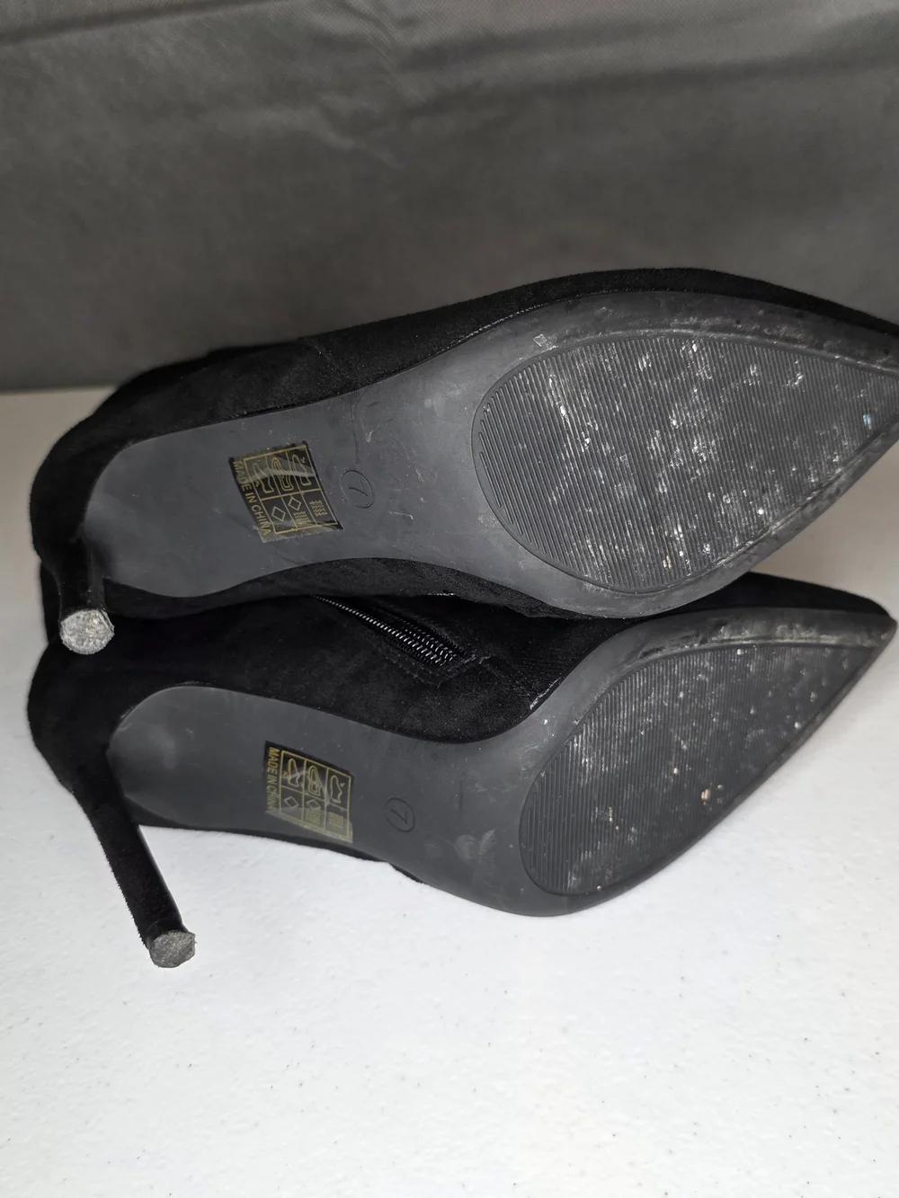 GenShuo‎ Black Stiletto Ankle Booties Pointed Toe Dress Boots Size 7